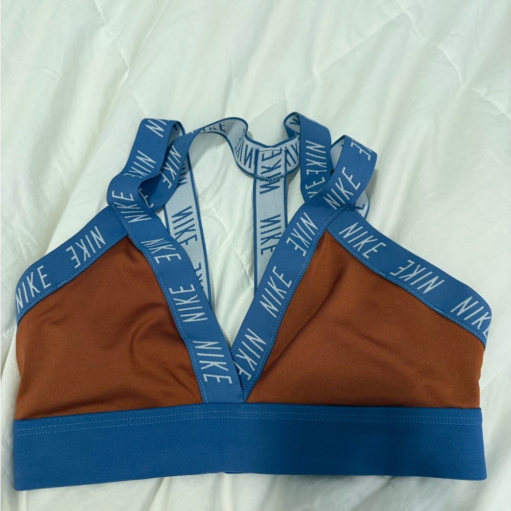 Nike Blue and Brown Strappy Sports Bra
